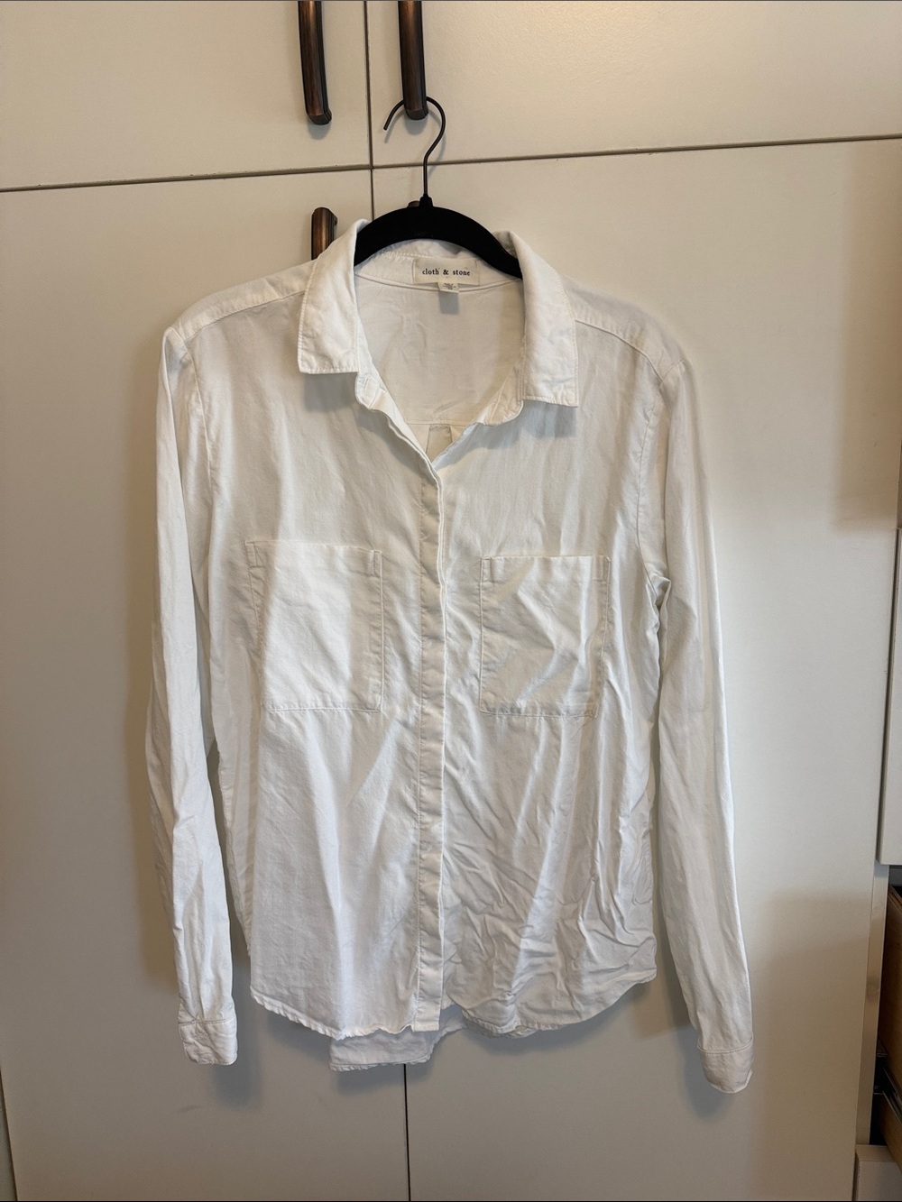 Cloth & Stone White Casual Button-Down Shirt